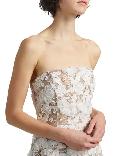 Elliatt Women's Vonni Floral Lace Strapless Minidress | Thumbnail 7