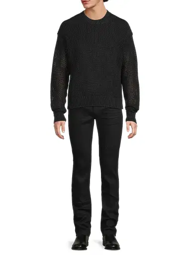 Represent Men's Open Gauge Knit Sweater - Jet Black | Thumbnail 2