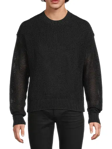 Represent Men's Open Gauge Knit Sweater - Jet Black | Thumbnail 3