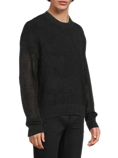 Represent Men's Open Gauge Knit Sweater - Jet Black | Thumbnail 4