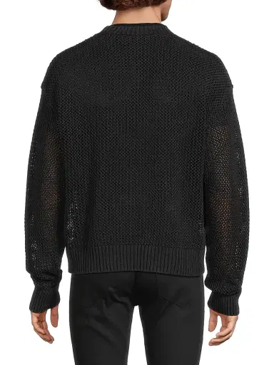 Represent Men's Open Gauge Knit Sweater - Jet Black | Thumbnail 5