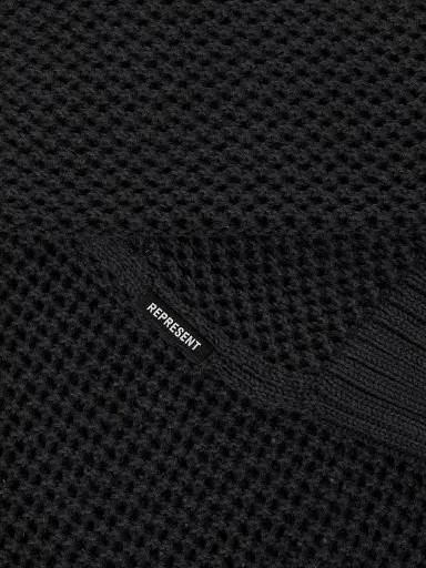 Represent Men's Open Gauge Knit Sweater - Jet Black | Thumbnail 6