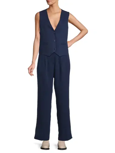 Masai Copenhagen Women's Jordyn Buttoned Waistcoat - Sargasso Sea | Thumbnail 2