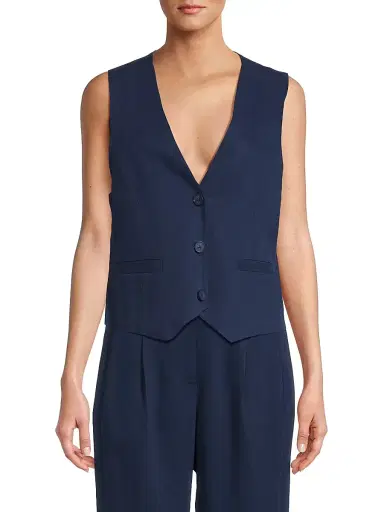 Masai Copenhagen Women's Jordyn Buttoned Waistcoat - Sargasso Sea | Thumbnail 3