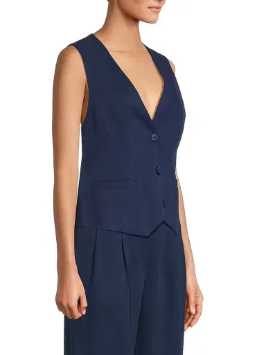 Masai Copenhagen Women's Jordyn Buttoned Waistcoat - Sargasso Sea | Thumbnail 4
