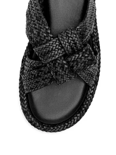 Schutz Women's Kali Braided Flat Sandals - Black | Thumbnail 6
