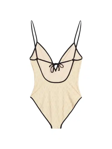 Valentino Garavani Women's Toute La V Jacquard Swimsuit - Birch | Thumbnail 2