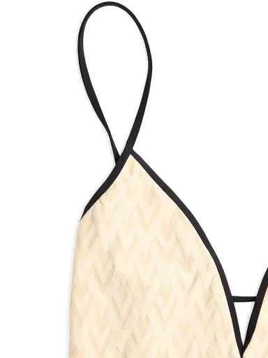 Valentino Garavani Women's Toute La V Jacquard Swimsuit - Birch | Thumbnail 3