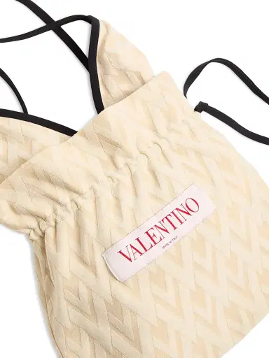 Valentino Garavani Women's Toute La V Jacquard Swimsuit - Birch | Thumbnail 4