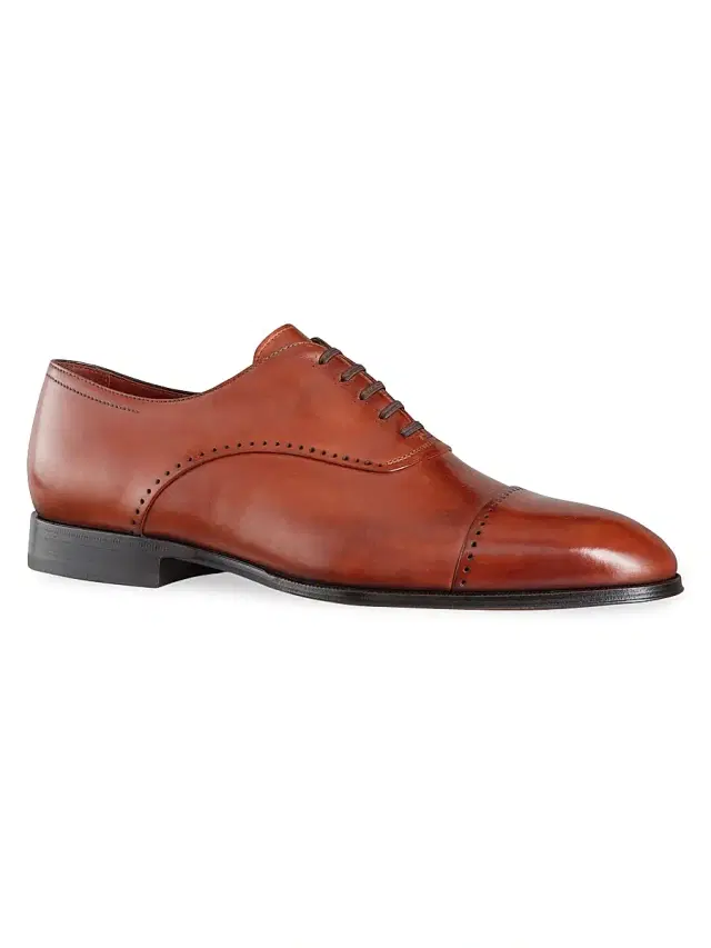 Men's Calfskin Oxford Brogues - Brown