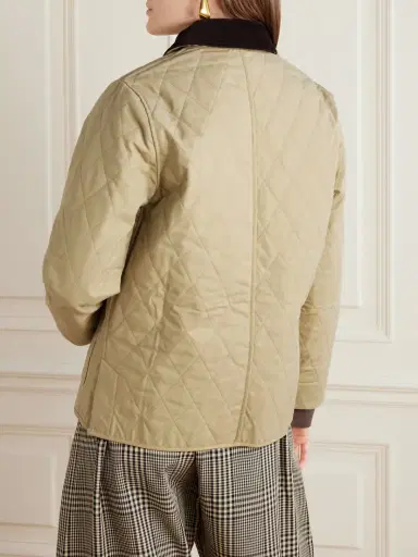 Sporty & Rich + Le Bristol Paris Crest Seal Corduroy-trimmed Embroidered Quilted Cotton-canvas Jacket | Thumbnail 4