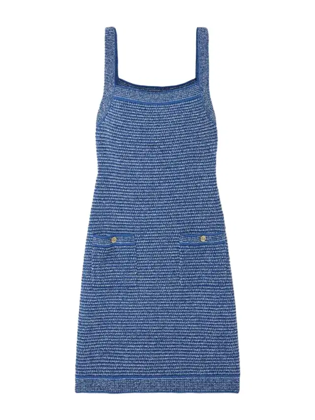 Striped Cotton-blend Bouclé Mini Dress