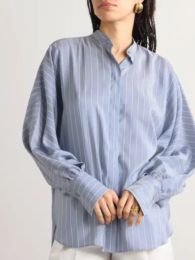 Brunello Cucinelli Striped Silk Shirt | Thumbnail 3 Brunello Cucinelli Striped Silk Shirt | Thumbnail 3