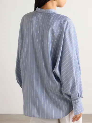 Brunello Cucinelli Striped Silk Shirt | Thumbnail 4 Brunello Cucinelli Striped Silk Shirt | Thumbnail 4
