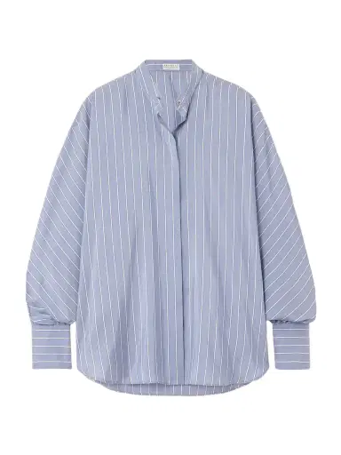 Brunello Cucinelli Striped Silk Shirt | Thumbnail 1 Brunello Cucinelli Striped Silk Shirt | Thumbnail 1