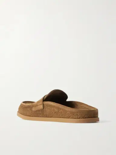 Gucci Celia Debossed Suede Mules | Thumbnail 3