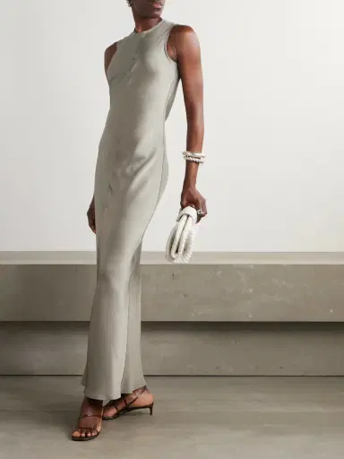 AMI PARIS Satin-crepe Maxi Dress | Thumbnail 2