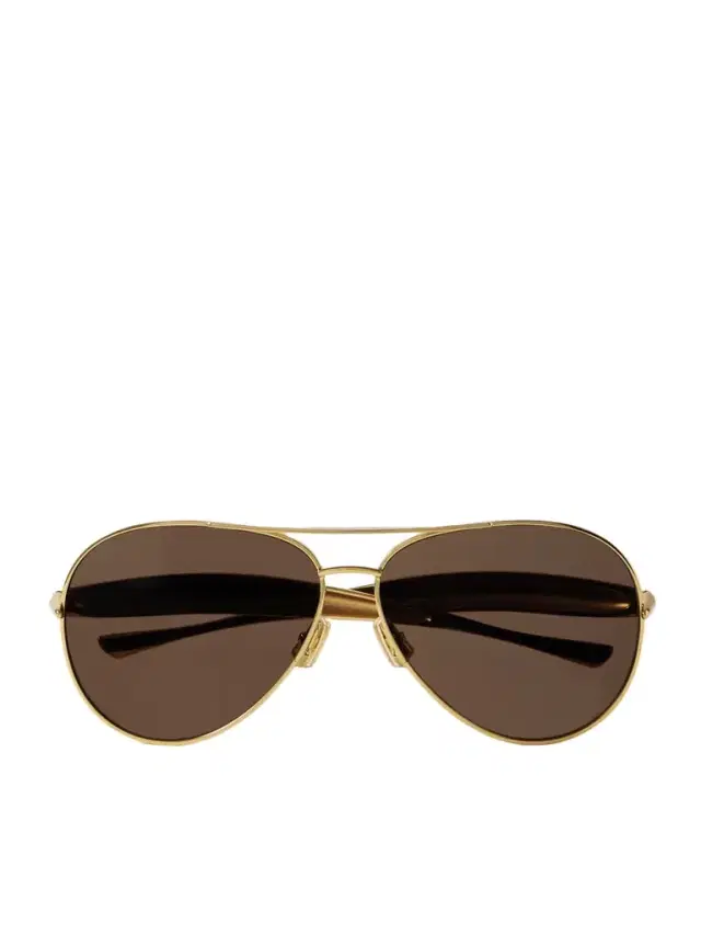 Sardine Aviator-style Gold-tone Sunglasses