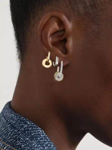 Foundrae 18-karat White And Yellow Gold Diamond Single Earring | Thumbnail 4 Foundrae 18-karat White And Yellow Gold Diamond Single Earring | Thumbnail 4