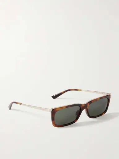 Saint Laurent Eyewear Rectangle-frame Tortoiseshell Acetate And Gold-tone Sunglasses | Thumbnail 3