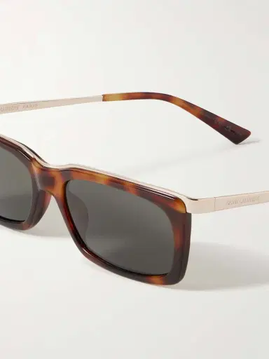 Saint Laurent Eyewear Rectangle-frame Tortoiseshell Acetate And Gold-tone Sunglasses | Thumbnail 4