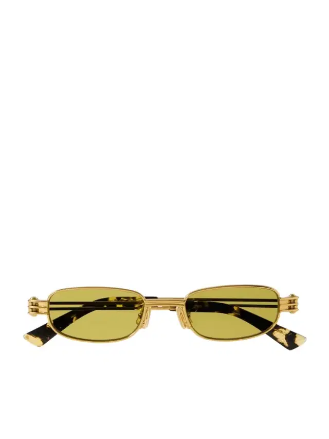 Rectangle-frame Gold-tone Sunglasses