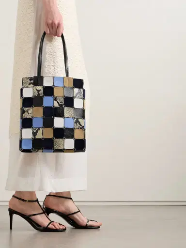 Khaite Emma Embellished Paneled Leather And Suede Shoulder Bag | Thumbnail 2