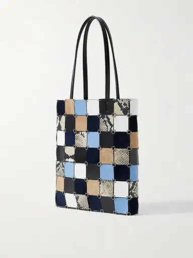 Khaite Emma Embellished Paneled Leather And Suede Shoulder Bag | Thumbnail 3