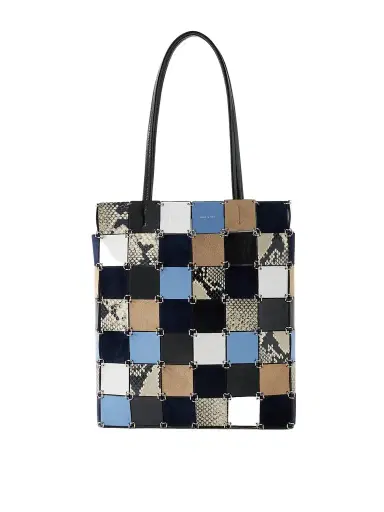 Khaite Emma Embellished Paneled Leather And Suede Shoulder Bag | Thumbnail 1