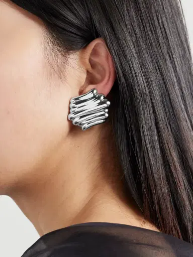 Khaite Crema Silver-plated Earrings | Thumbnail 2