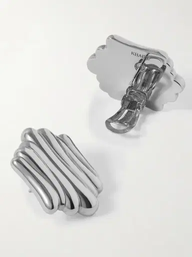 Khaite Crema Silver-plated Earrings | Thumbnail 3