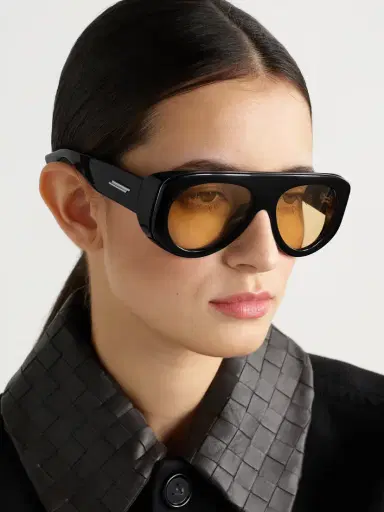 Bottega Veneta Eyewear Osservatorio Oversized Aviator-style Acetate Sunglasses | Thumbnail 2