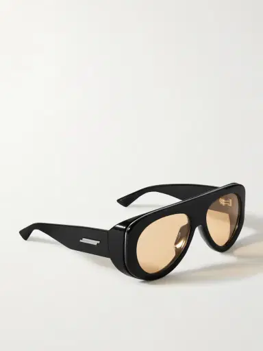 Bottega Veneta Eyewear Osservatorio Oversized Aviator-style Acetate Sunglasses | Thumbnail 3