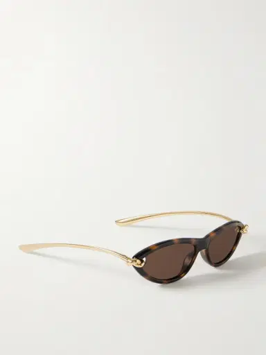 Bottega Veneta Eyewear New Knot Cat-eye Tortoiseshell Acetate And Gold-tone Sunglasses | Thumbnail 3