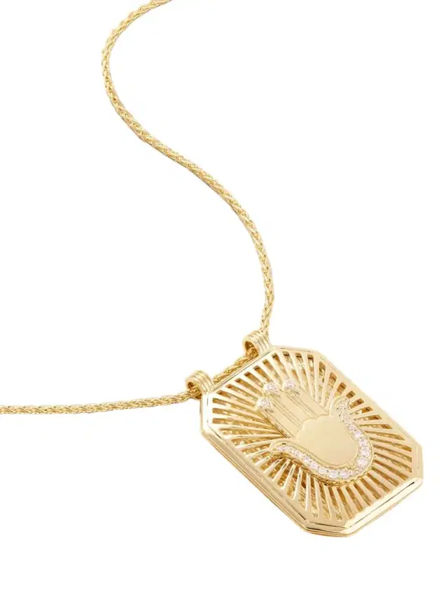 Marie Lichtenberg Hand Scapular 18-karat Gold Diamond Necklace