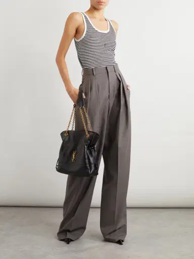 Saint Laurent Embroidered Striped Cotton Tank | Thumbnail 2