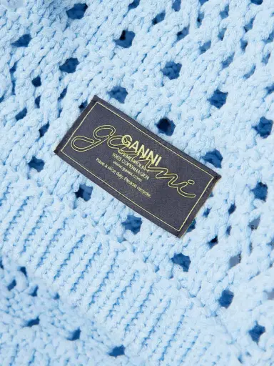 Ganni Open-knit Organic Cotton-blend Cardigan | Thumbnail 4