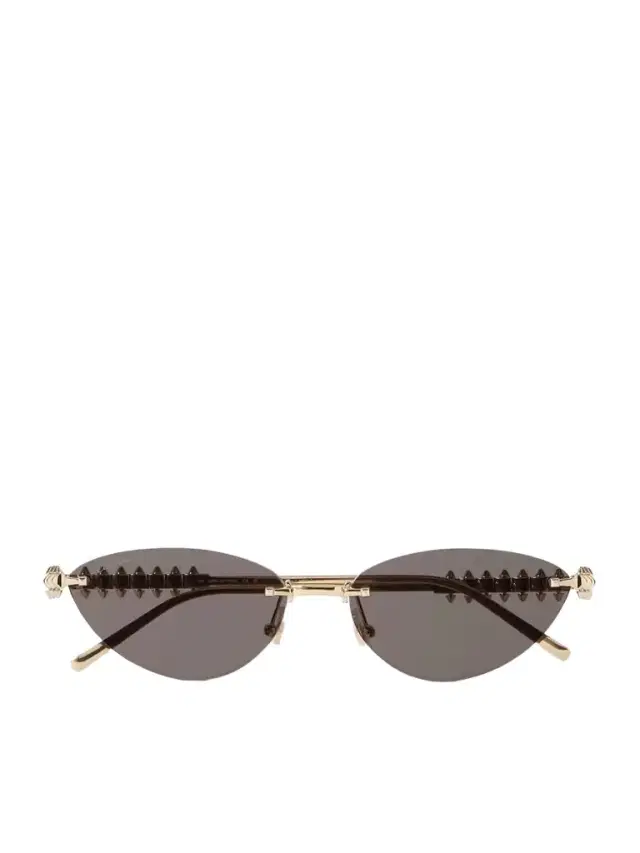Cartier Eyewear Clash De Cartier Rimless Cat-eye Gold-tone Sunglasses