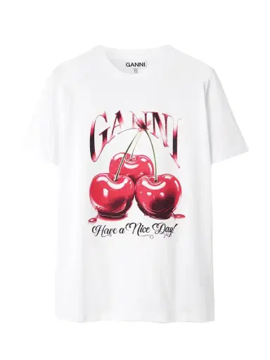 Ganni Printed Organic Cotton-jersey T-shirt | Thumbnail 1
