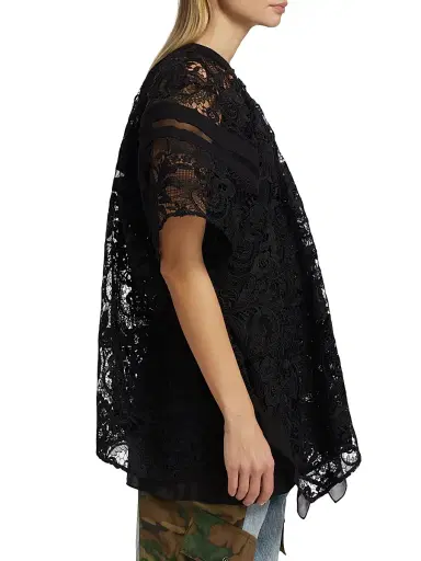 3.1 Phillip Lim Women's Embroidered Lace Blouson Top - Black Multi | Thumbnail 4