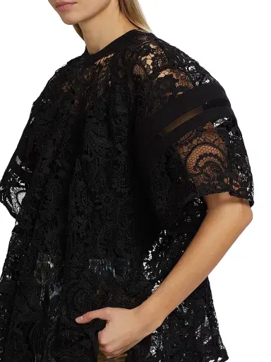 3.1 Phillip Lim Women's Embroidered Lace Blouson Top - Black Multi | Thumbnail 6