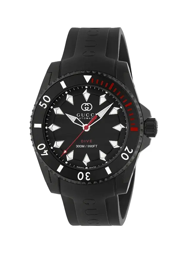 Men's Dive Stainless Steel & Rubber Watch/40MM - Black