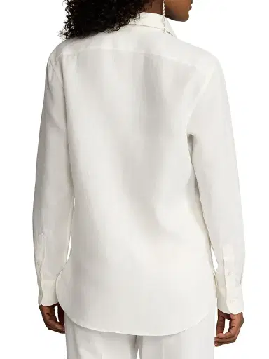 Ralph Lauren Collection Women's Linen Button-Up Shirt - Cream | Thumbnail 5