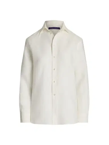 Ralph Lauren Collection Women's Linen Button-Up Shirt - Cream | Thumbnail 1