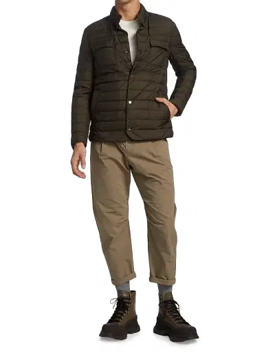 Herno Men's Quilted Patch Pocket Jacket - Military | Thumbnail 2