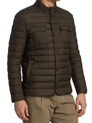 Herno Men's Quilted Patch Pocket Jacket - Military | Thumbnail 4