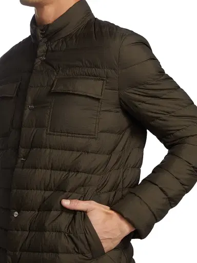 Herno Men's Quilted Patch Pocket Jacket - Military | Thumbnail 6