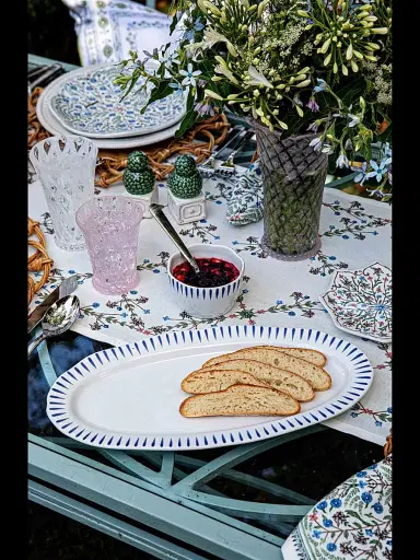 Juliska Sitio Stripe Hostess Tray - Blue | Thumbnail 3