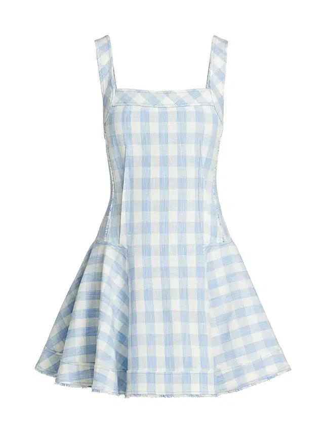 SIMKHAI Women's Hannalie Gingham Minidress - Blue Hydrangea Gingham