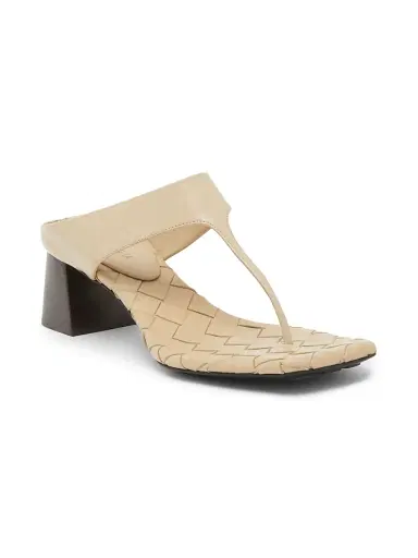 Bottega Veneta Women's Marella 45MM Leather Block-Heel Sandals - Black | Thumbnail 8